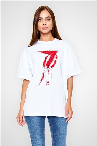 Cristiano Ronaldo Beyaz Unisex Oversize Tişört T-Shirt