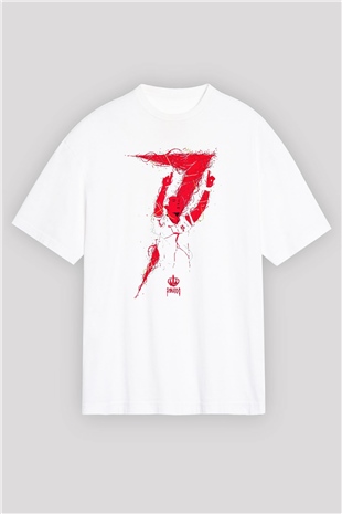 Cristiano Ronaldo Beyaz Unisex Oversize Tişört T-Shirt