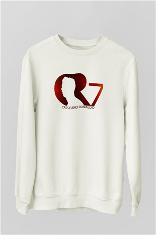 Cristiano Ronaldo Beyaz Unisex Sweatshirt