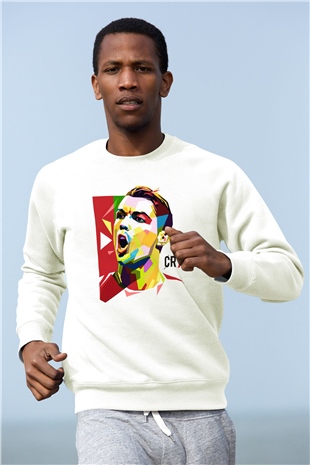 Cristiano Ronaldo Beyaz Unisex Sweatshirt