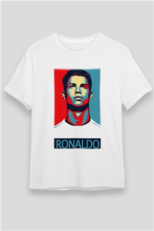 Cristiano Ronaldo Beyaz Unisex Tişört T-Shirt - TişörtFabrikası