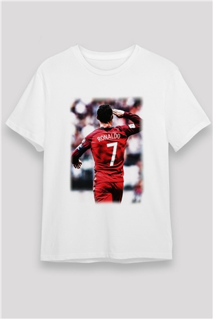 Cristiano Ronaldo Beyaz Unisex Tişört T-Shirt - TişörtFabrikası