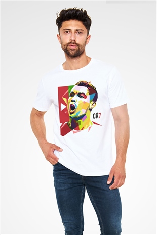 Cristiano Ronaldo Beyaz Unisex Tişört T-Shirt - TişörtFabrikası