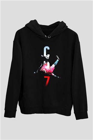 Cristiano Ronaldo Siyah Unisex Hoodie