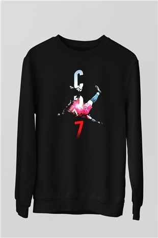 Cristiano Ronaldo Siyah Unisex Sweatshirt