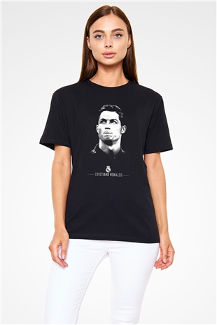 Cristiano Ronaldo Siyah Unisex Tişört T-Shirt - TişörtFabrikası