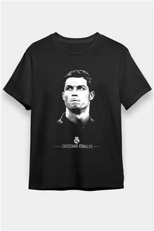 Cristiano Ronaldo Siyah Unisex Tişört T-Shirt - TişörtFabrikası