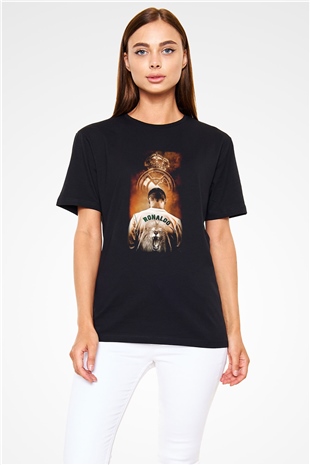 Cristiano Ronaldo Siyah Unisex Tişört T-Shirt - TişörtFabrikası