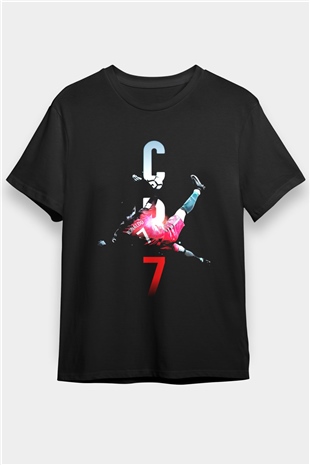 Cristiano Ronaldo Siyah Unisex Tişört T-Shirt - TişörtFabrikası