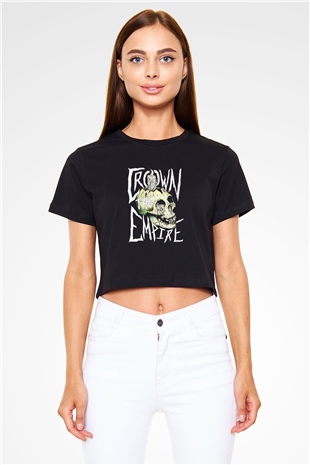 Crown the Empire Siyah Crop Top Tişört