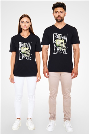 Crown the Empire Siyah Unisex V Yaka Tişört T-Shirt