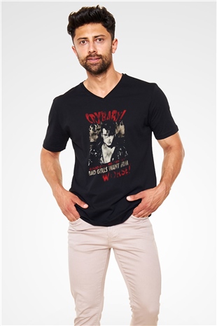 Cry-Baby Siyah Unisex  V Yaka Tişört