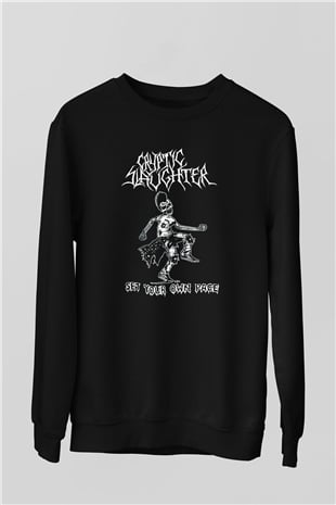 Cryptic Slaughter Siyah Unisex Sweatshirt