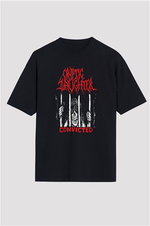 Cryptic Slaughter Siyah Oversize Tişört Oversize T-shirt - TişörtFabrikası