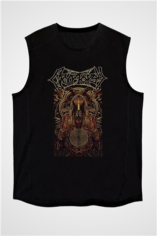 Cryptopsy Baskılı Unisex Siyah Kolsuz Tişört - Tshirt