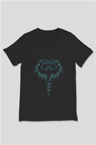Cryptopsy Baskılı Unisex Siyah V Yaka Tişört - Tshirt