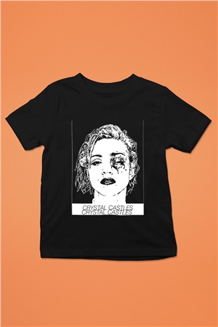 Crystal Castles Baskılı Siyah Unisex Çocuk Tişört