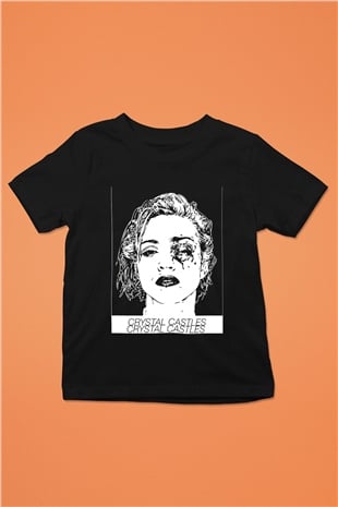Crystal Castles Baskılı Siyah Unisex Çocuk Tişört