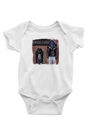 Crystal Castles Baskılı Unisex Beyaz Bebek Body - Zıbın