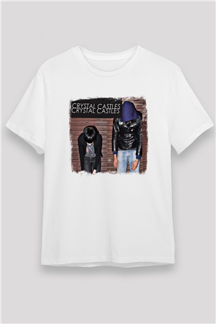 Crystal Castles Baskılı Unisex Beyaz Tişört