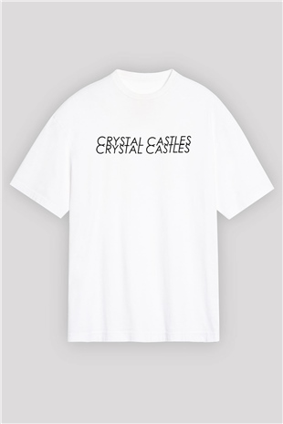 Crystal Castles Beyaz Unisex Oversize Tişört T-Shirt