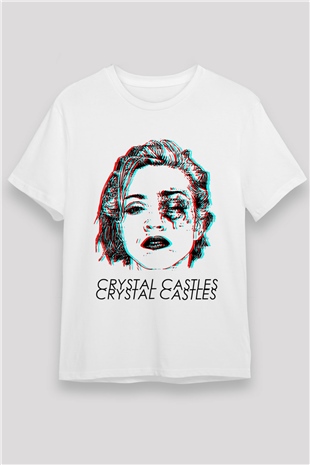 Crystal Castles Beyaz Unisex Tişört T-Shirt - TişörtFabrikası