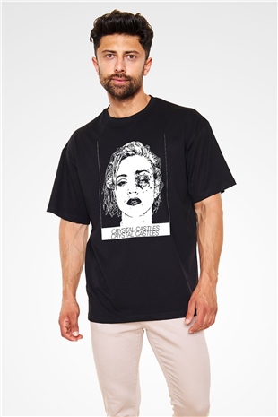 Crystal Castles Siyah Unisex Oversize Tişört T-Shirt