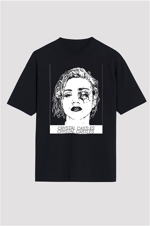 Crystal Castles Siyah Unisex Oversize Tişört T-Shirt
