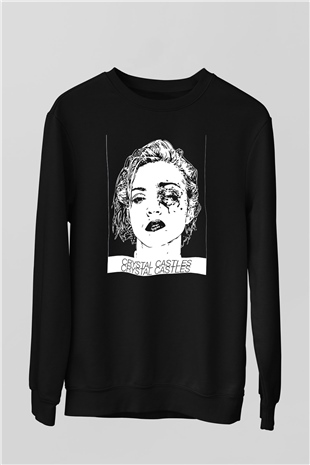 Crystal Castles Siyah Unisex Sweatshirt