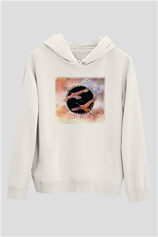 Crystal Lake Baskılı Beyaz Unisex Kapüşonlu Sweatshirt