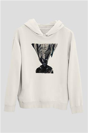 Crystal Lake Baskılı Beyaz Unisex Kapüşonlu Sweatshirt