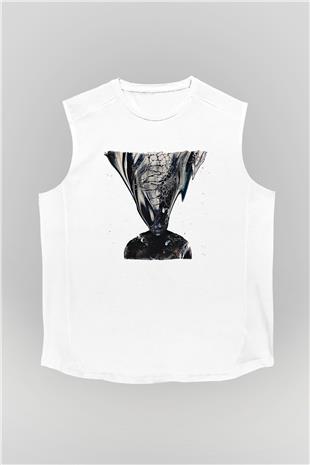 Crystal Lake Baskılı Beyaz Unisex Kolsuz Tişört - Tshirt