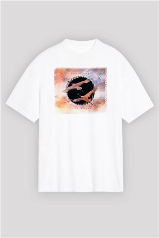 Crystal Lake Baskılı Beyaz Unisex Oversize Tişört - Tshirt