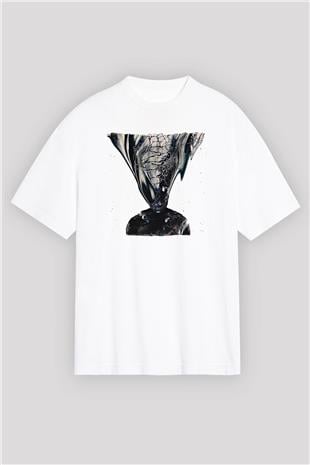 Crystal Lake Baskılı Beyaz Unisex Oversize Tişört - Tshirt