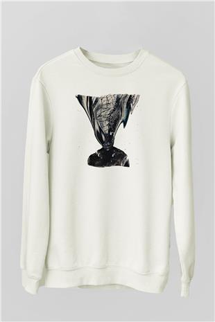 Crystal Lake Baskılı Beyaz Unisex Sweatshirt
