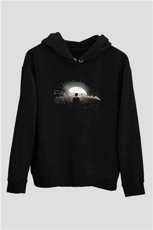 Crystal Lake Baskılı Unisex Siyah Kapüşonlu Sweatshirt