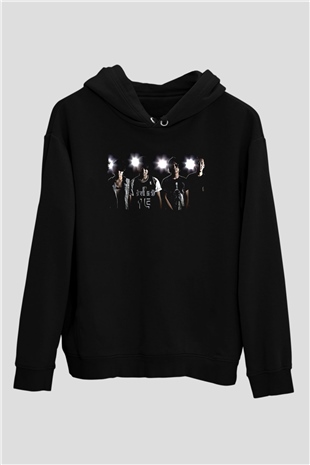 Crystal Lake Baskılı Unisex Siyah Kapüşonlu Sweatshirt