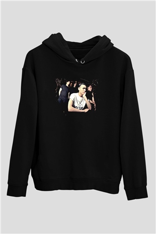 Crystal Lake Baskılı Unisex Siyah Kapüşonlu Sweatshirt