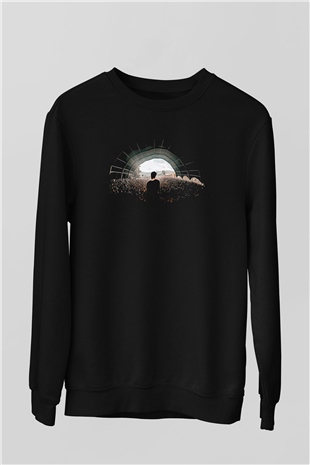 Crystal Lake Baskılı Unisex Siyah Sweatshirt