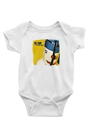 Cure Baskılı Unisex Beyaz Bebek Body - Zıbın