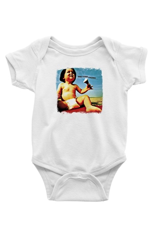 Cure Baskılı Unisex Beyaz Bebek Body - Zıbın