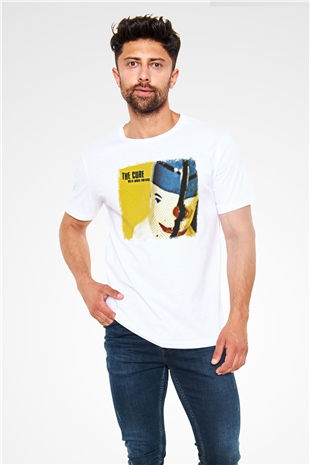 Cure Baskılı Unisex Beyaz Tişört