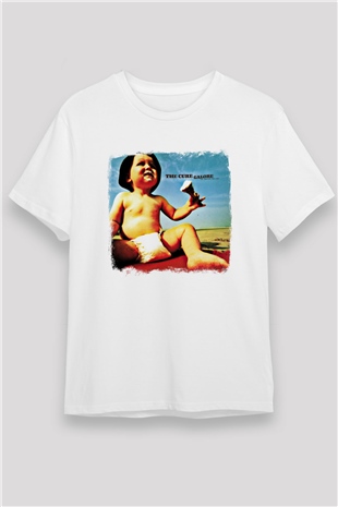Cure Baskılı Unisex Beyaz Tişört