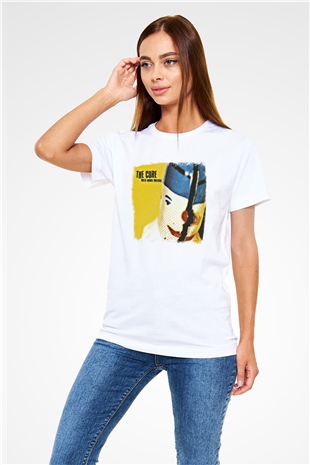 Cure Baskılı Unisex Beyaz Tişört