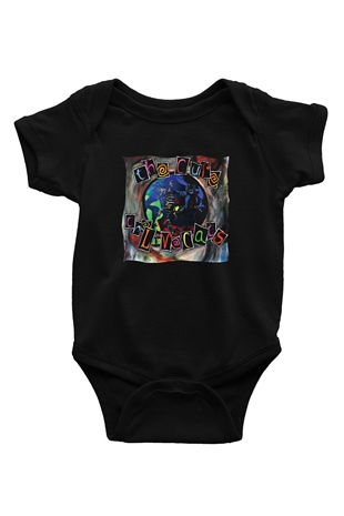 Cure Baskılı Unisex Siyah Bebek Body - Zıbın