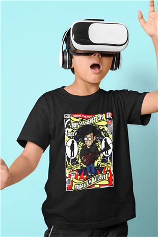 Cure Baskılı Unisex Siyah Çocuk Tişört