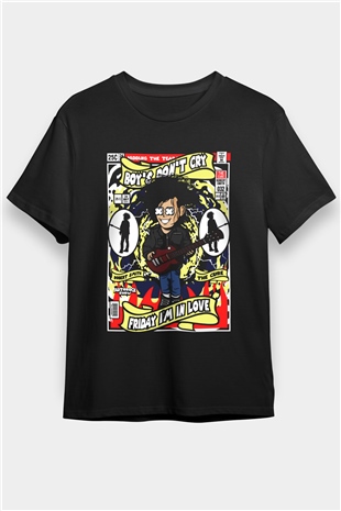 Cure Baskılı Unisex Siyah Tişört