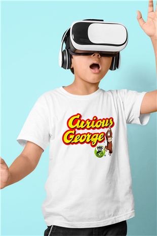 Curious George Beyaz Unisex Çocuk Tişört