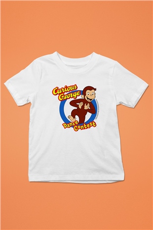 Curious George Beyaz Unisex Çocuk Tişört