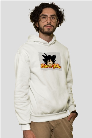 Curious George Beyaz Unisex Hoodie